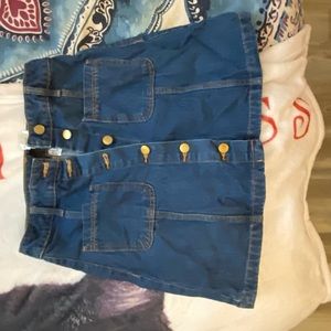 Jean button-up skirt